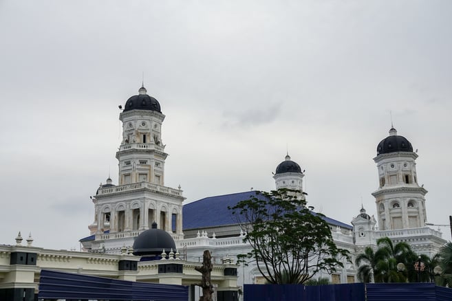 JOHOR BAHRU, 10 MARCH 2018. Sultan Abu Bakar State Mosque in Johor Bharu Malaysia